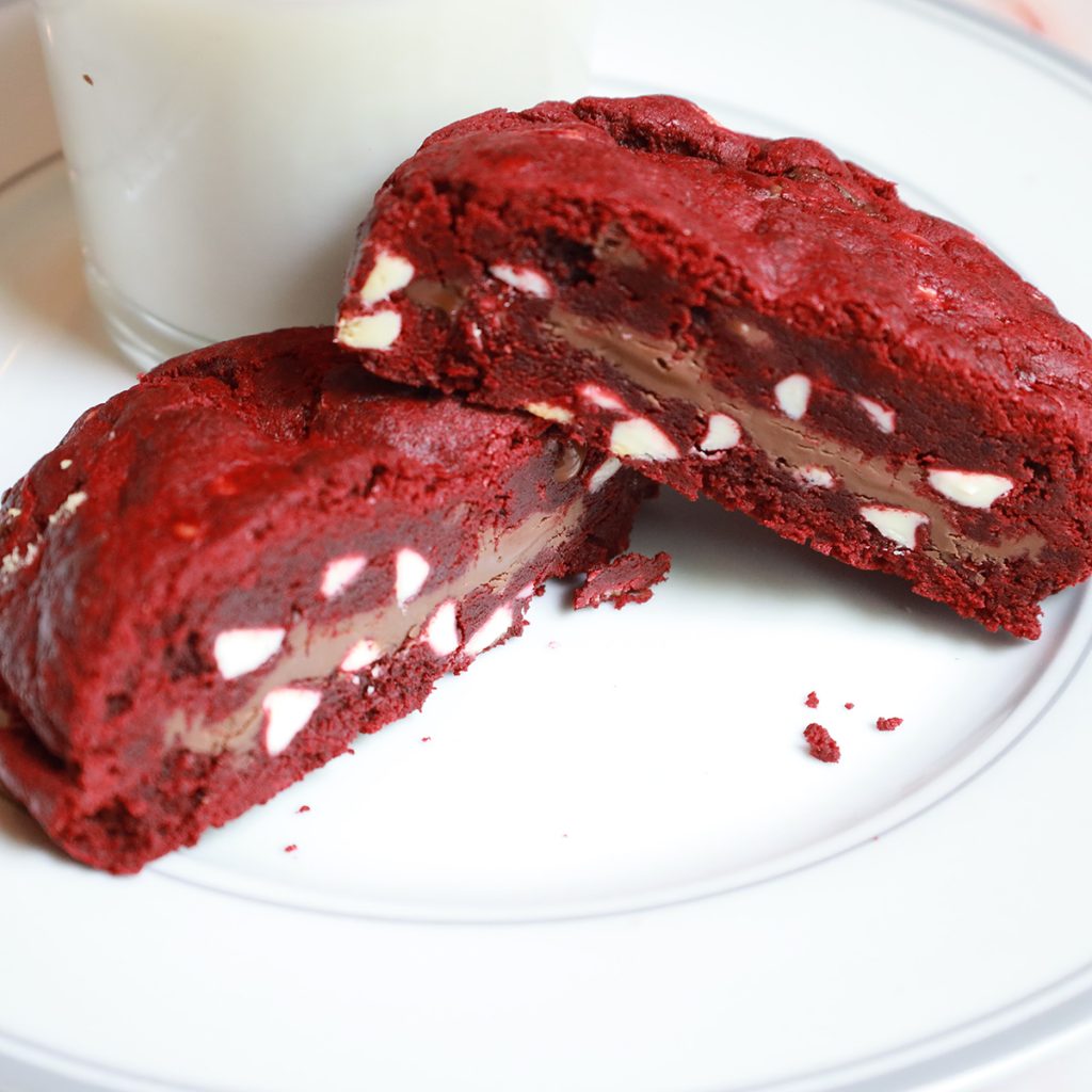 Red Velvet with White Chocolate Chips Stuffed with Nutella